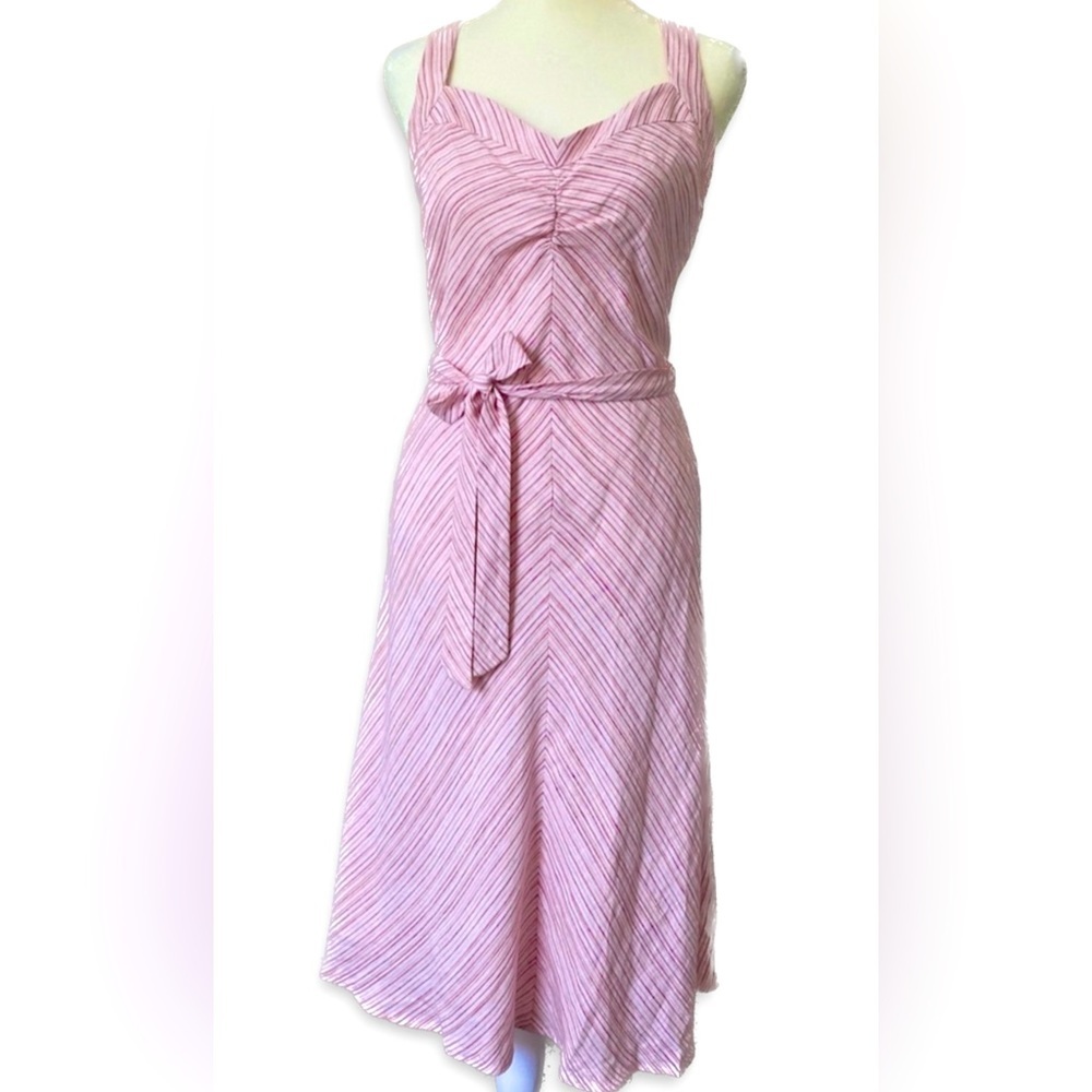 Vintage Linen Halter Dress - Picture 1 of 8